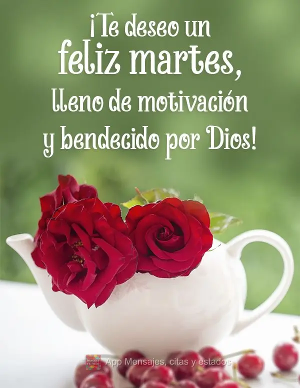 ¡Te deseo un feliz martes, lleno de motivación y bendecido por Dios!