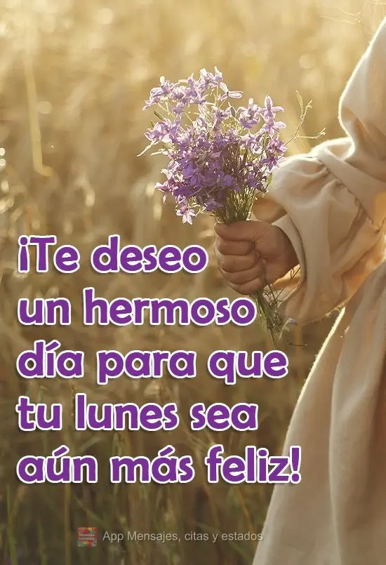 ¡Te deseo un hermoso día para que tu lunes sea aún más feliz!