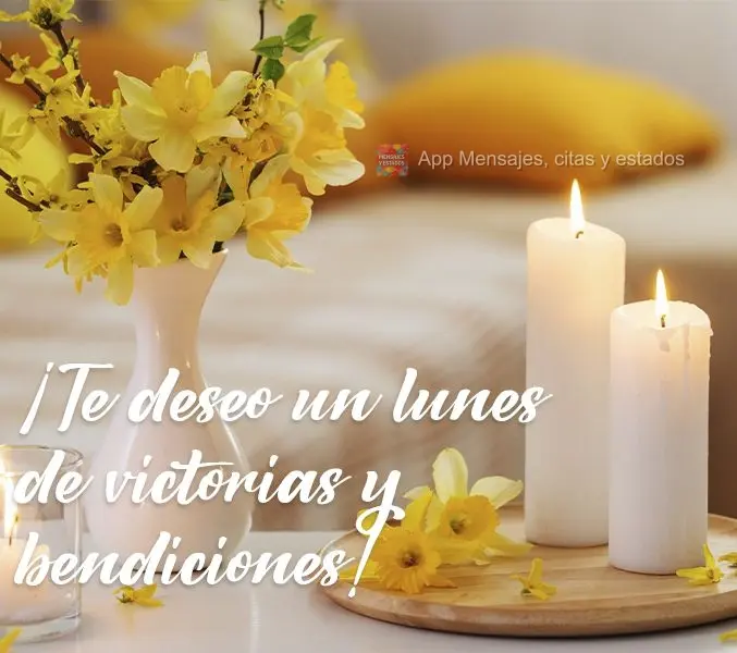 ¡Te deseo un lunes de victorias y bendiciones!