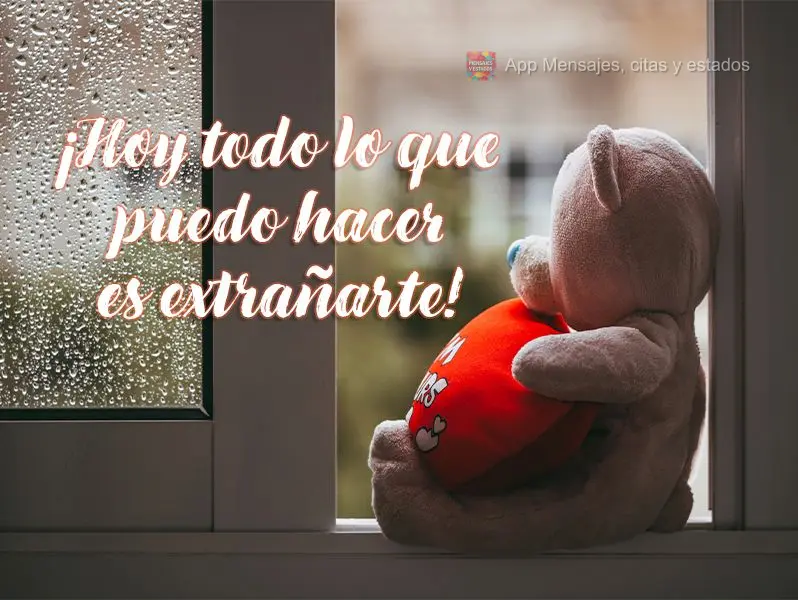 ¡Hoy todo lo que puedo hacer es extrañarte!