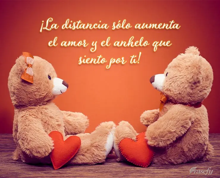 ¡La distancia sólo aumenta el amor y el anhelo que siento por ti!