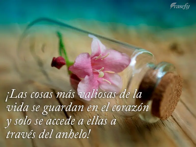 ¡Las cosas más valiosas de la vida se guardan en el corazón y solo se accede a ellas a través del anhelo!