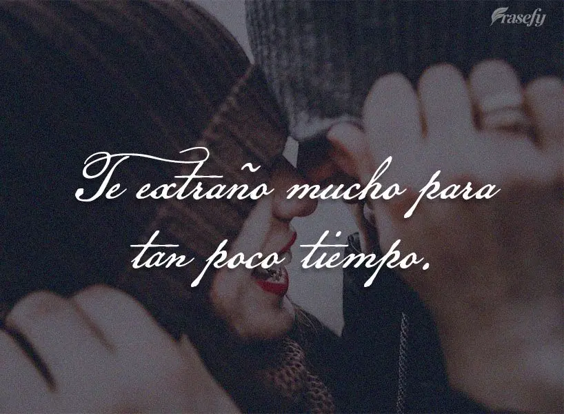 Te extraño mucho para tan poco tiempo.