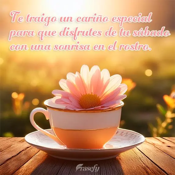 Te traigo un cariño especial para que disfrutes de tu sábado con una sonrisa en el rostro.