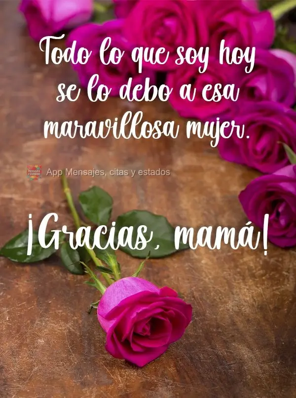 Todo lo que soy hoy se lo debo a esa maravillosa mujer. ¡Gracias, mamá!