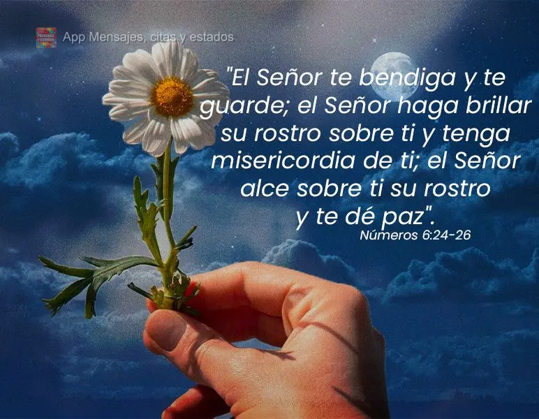 "El Señor te bendiga y te guarde; el Señor haga brillar su rostro sobre ti y tenga misericordia de ti; el Señor alce sobre ti su rostro y te dé paz"....