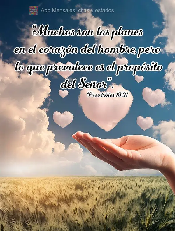 “Muchos son los planes en el corazón del hombre, pero lo que prevalece es el propósito del Señor”. Provérbios 19:21