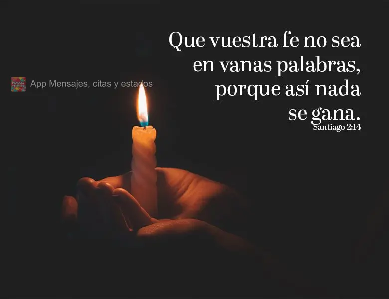 Que vuestra fe no sea en vanas palabras, porque así nada se gana. Santiago 2:14