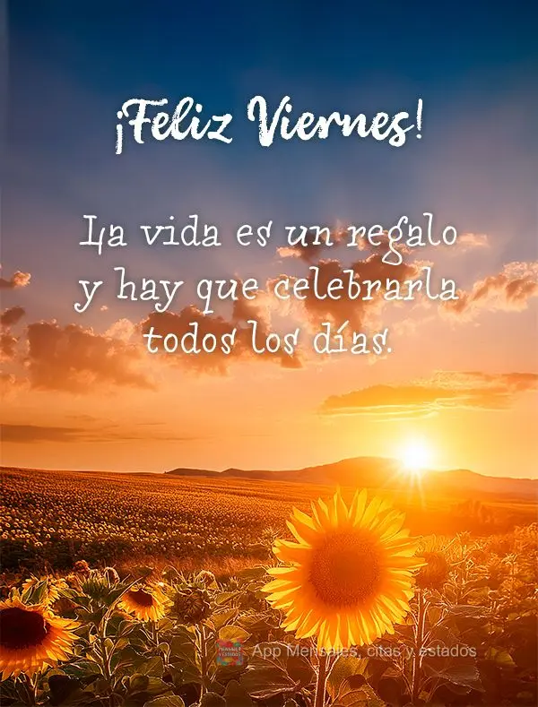La vida es un regalo y hay que celebrarla todos los días. ¡Feliz viernes!