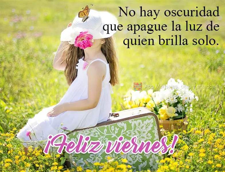No hay oscuridad que apague la luz de quien brilla solo. ¡Feliz viernes!