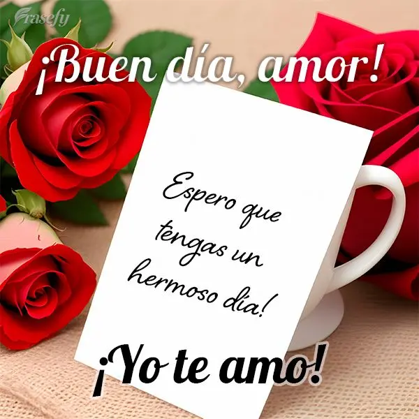 ¡Buen día, amor! Espero que tengas un hermoso día! ¡Yo te amo!