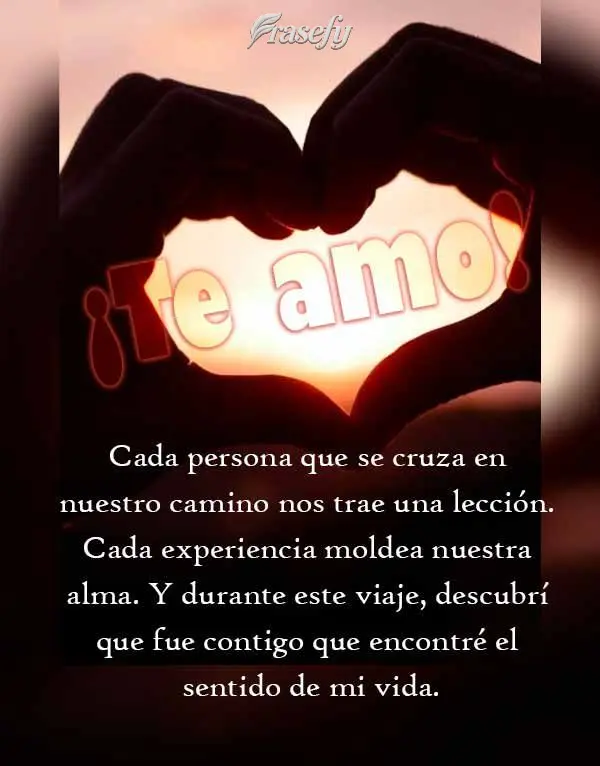 Cada persona que se cruza en nuestro camino nos trae una lección. Cada experiencia moldea nuestra alma. Y durante este viaje, descubrí que fue contigo ...