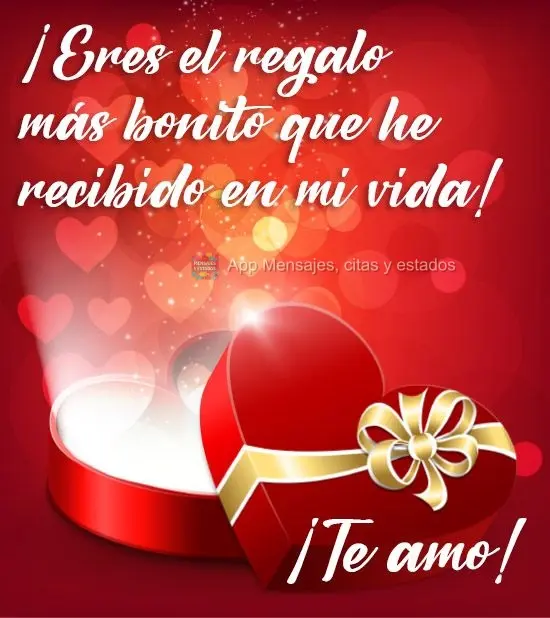 ¡Eres el regalo más bonito que he recibido en mi vida! ¡Te amo!