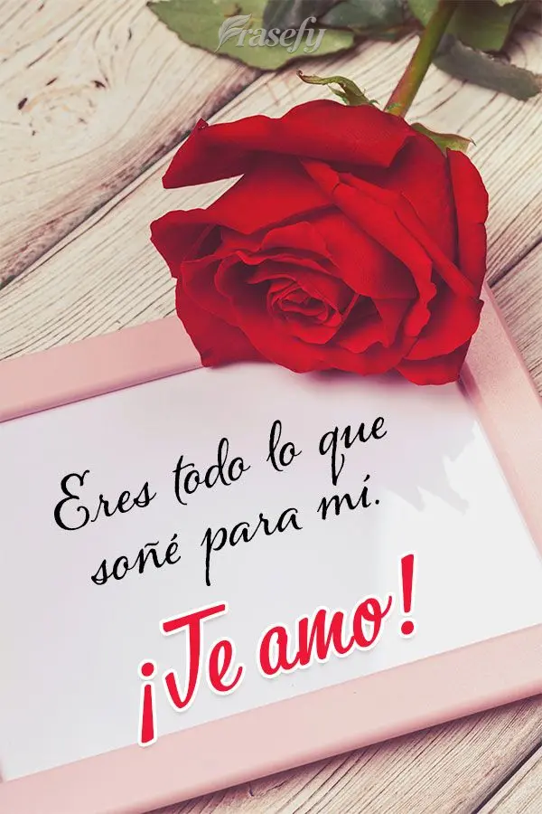 Eres todo lo que soñé para mí. ¡Te amo!