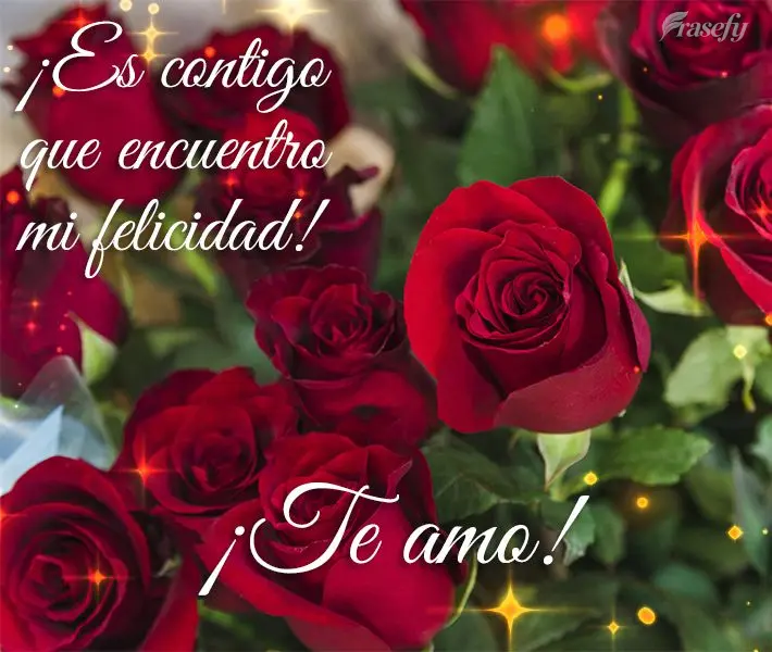 ¡Es contigo que encuentro mi felicidad! ¡Te amo!
