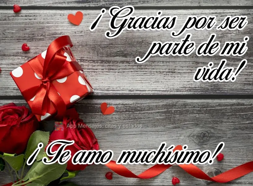 ¡Gracias por ser parte de mi vida! ¡Te amo muchísimo!