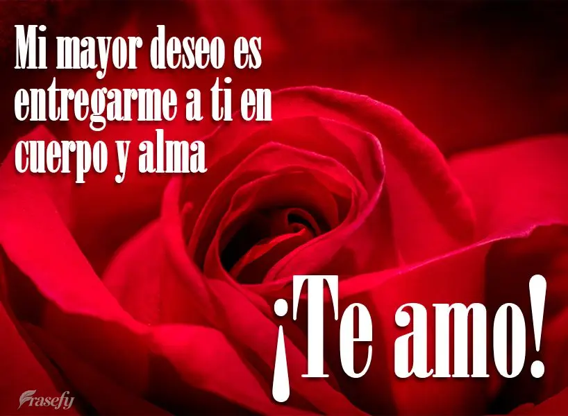 Mi mayor deseo es entregarme a ti en cuerpo y alma ¡Te amo!