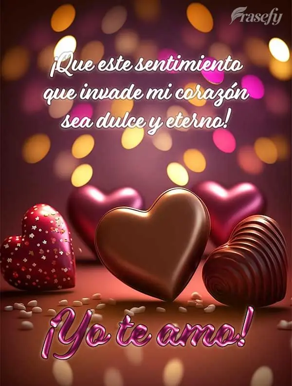 ¡Que este sentimiento que invade mi corazón sea dulce y eterno! ¡Yo te amo!