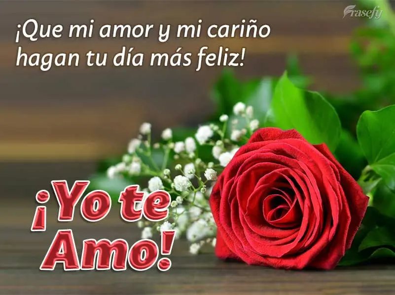 ¡Que mi amor y mi cariño hagan tu día más feliz! ¡Yo te amo!