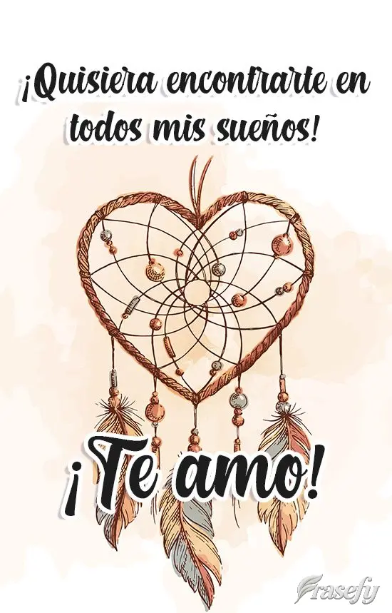 ¡Quisiera encontrarte en todos mis sueños! ¡Te amo!