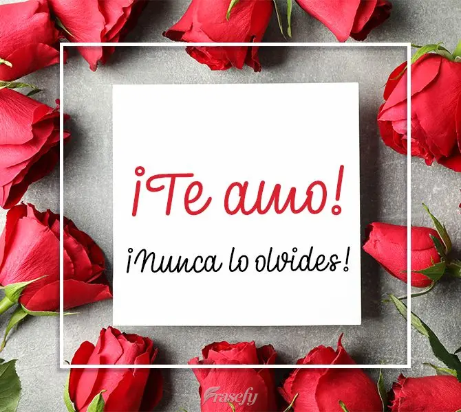 ¡Te amo! ¡Nunca lo olvides!