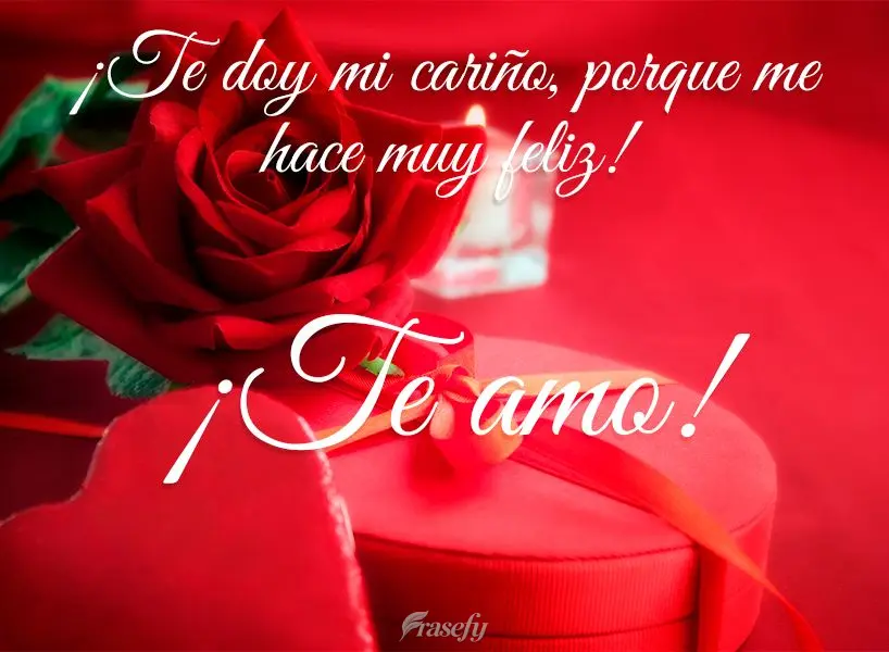 ¡Te doy mi cariño, porque me hace muy feliz! ¡Te amo!