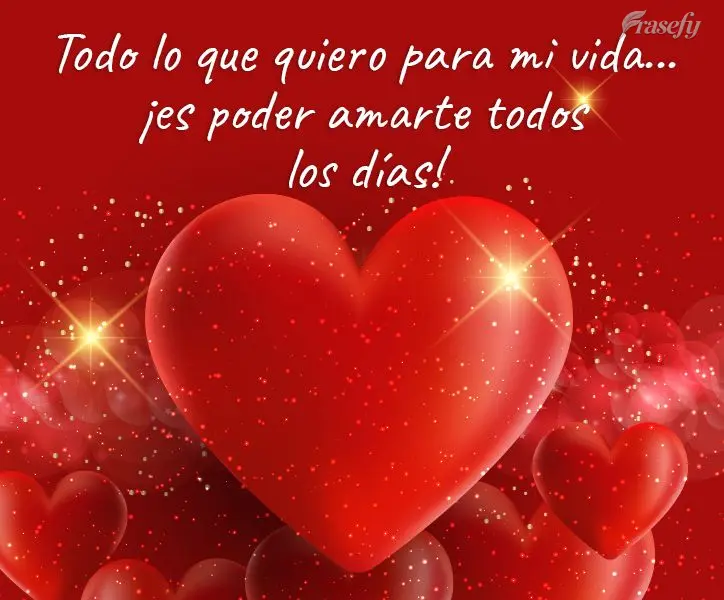 Todo lo que quiero para mi vida... ¡es poder amarte todos los días!