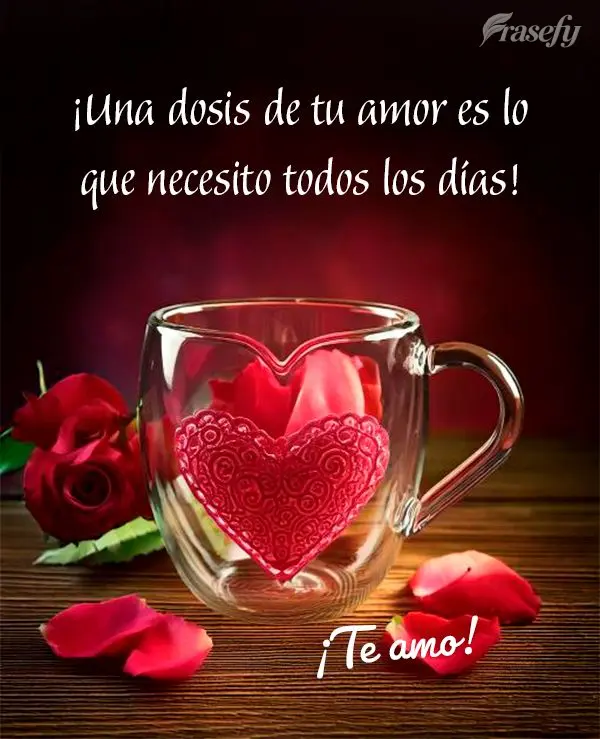 ¡Una dosis de tu amor es lo que necesito todos los días! ¡Te amo!