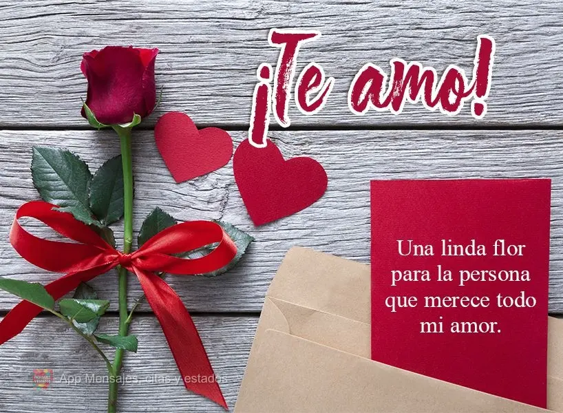 Una linda flor para la persona que merece todo mi amor. ¡Te amo!